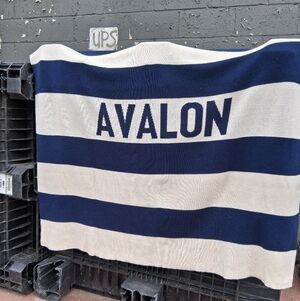 NWT Town Pride Rugby Multi Stripe Blanket AVALON Approx 48 X 52